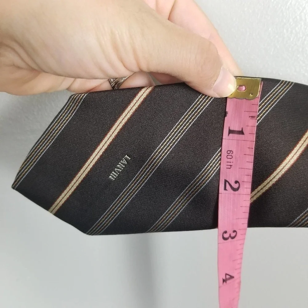 Lanvin men's neck tie, brown, stripe